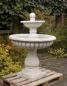 Preview: Gartenbrunnen mit 2 Wasserschalen und Kugel aus Weißbeton
